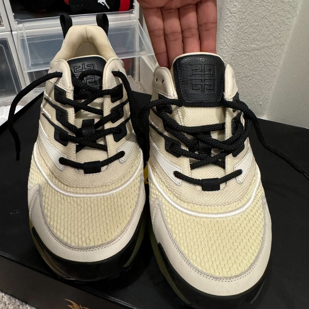 Beige and Black Sneakers